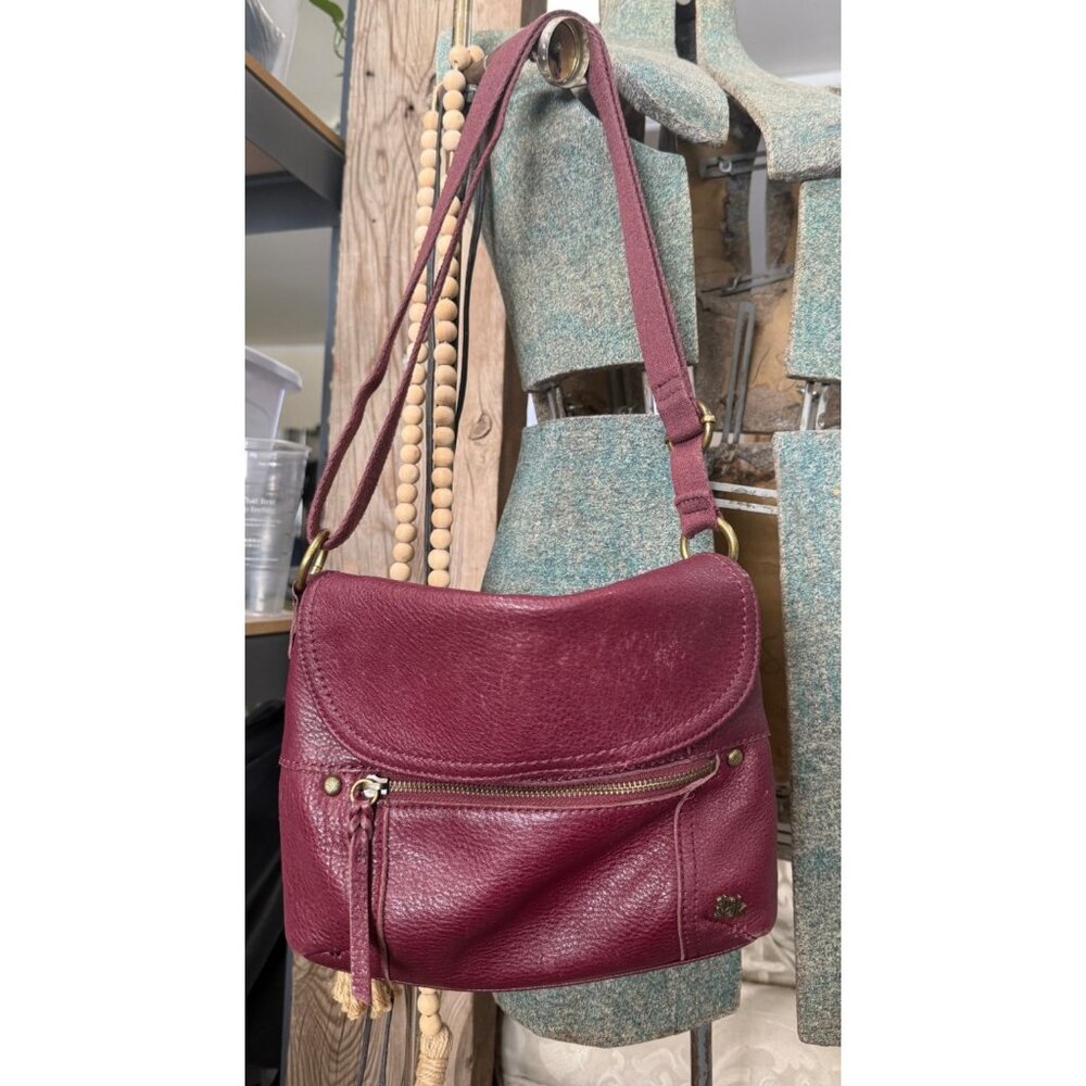 THE SAK Katniss Purse Pebbled Leather Crossbody Satchel Hobo Bag Tassel Boho‎